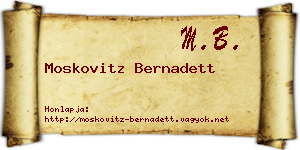 Moskovitz Bernadett névjegykártya